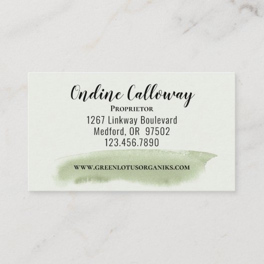 グリーンロータスDIY美しい気に 名刺 (裏面)