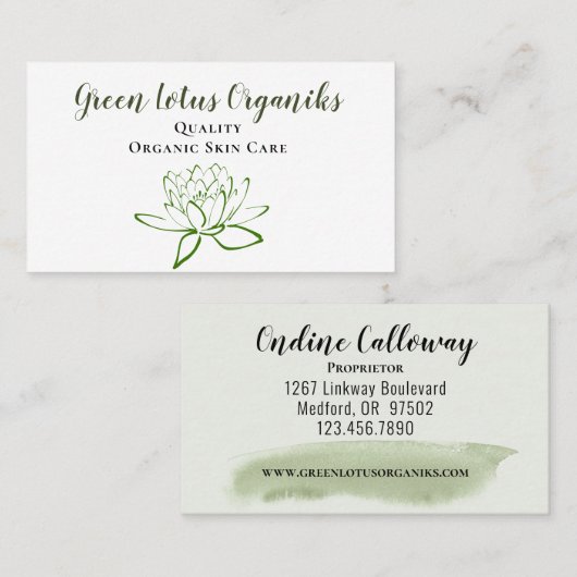 グリーンロータスDIY美しい気に 名刺 (正面/裏面)