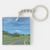 グリーンロードカリフォルニアカラー写真 キーホルダー (裏面)