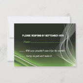 グリーンロードバイクもしくは自転車に乗る人/モーターサイクルウェディングRSVP応答 出欠カード (裏面)