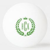 グリーンローレルリースカスタムモノグラム 卓球ボール (裏面)