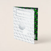 グリーンローンボウルズジャッキ、銀箔誕生日カード 箔カード (正面)