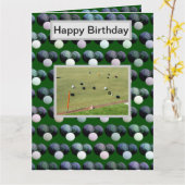 グリーンローンボウル、ジャンボ誕生日カード、 カード (黄色い花)