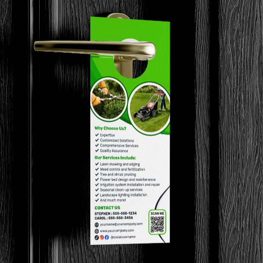 グリーンローン気に造園モウマルチングサービス ドアノブサイン