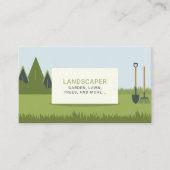 グリーンローン、シャベルとレーキ – ランドスキャパー 名刺 (正面)