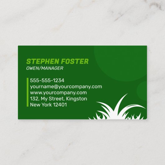 グリーンロ気にーン&造園サービスグラスフィールド 名刺 (裏面)