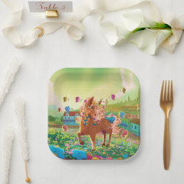 グリーンワイエの太陽のプレート ペーパープレート