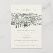 グリーンワイナリーマウンテンスケッチ結婚式レセプション エンクロージャーカード (正面)