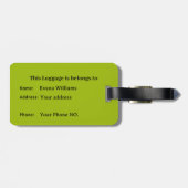 グリーンワイルドアニマルプリント ラゲッジタグ (裏面横)