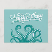 グリーンワイルドタコ触手ハッピーバースデー ポストカード (正面)