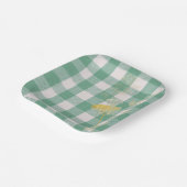 グリーンワイルドフラワーギンガムプレイドファームハウス ペーパープレート (傾斜あり)