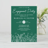 グリーンワイルドフラワーズ婚約パーティ招待状 招待状 (スタンド正面)