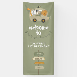 グリーンワイルドワンサファリアニマルズファースト誕生日 横断幕