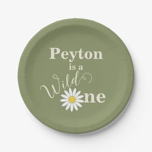 グリーンワイルドワンファースト誕生日 ペーパープレート (正面)