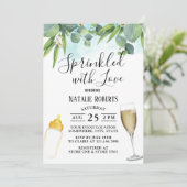 グリーンワイングラスベビーボトルワイナリーベビーシャワー 招待状 (スタンド正面)