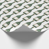 グリーンワインボトル ラッピングペーパー (角)