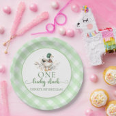 グリーンワンラッキーアヒル1st誕生日紙プレート ペーパープレート (パーティー)