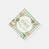 グリーンワンラッキーダックバルーン1stバースデーナプキンス スタンダードカクテルナプキン (角)