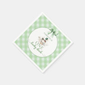 グリーンワンラッキーダックボーイ1stバースデーナプキンズ スタンダードカクテルナプキン (角)
