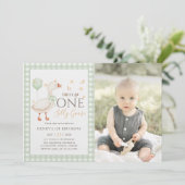 グリーンワン間抜けグース1stバースデーフォト 招待状 (スタンド正面)