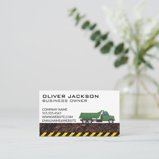 グリーンワークトラック建築 | 汚れ 名刺 (スタンド正面)