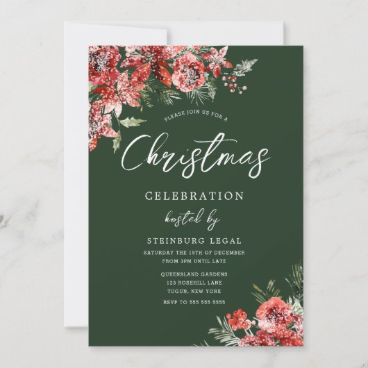 グリーンワーク企業のオフィスのクリスマスパーティー 招待状 (正面)