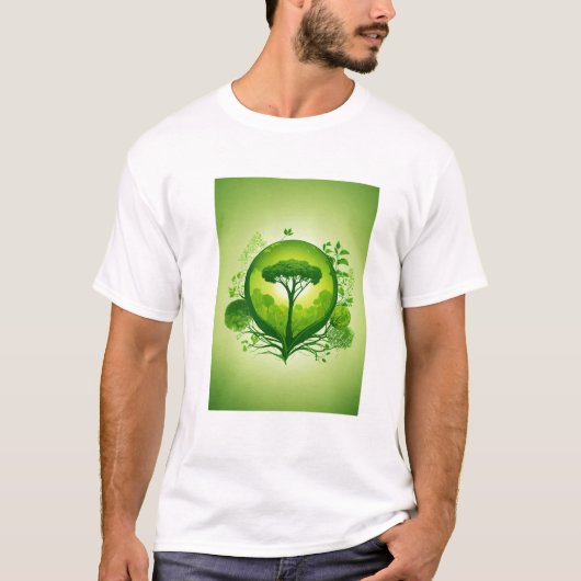 "グリーンワールドTees -衣服自然への愛" Tシャツ (正面)