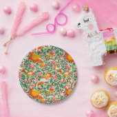 グリーンヴィンテージガーデンピーコックバード ペーパープレート (パーティー)