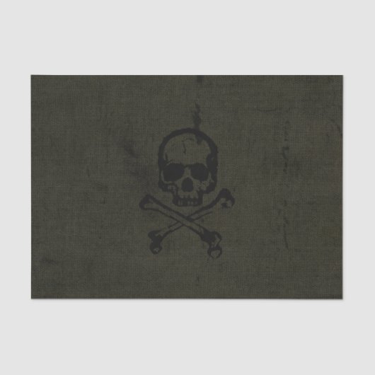 グリーンヴィンテージグランジスカルクロスボーンハロウィーン 薄葉紙 (正面)