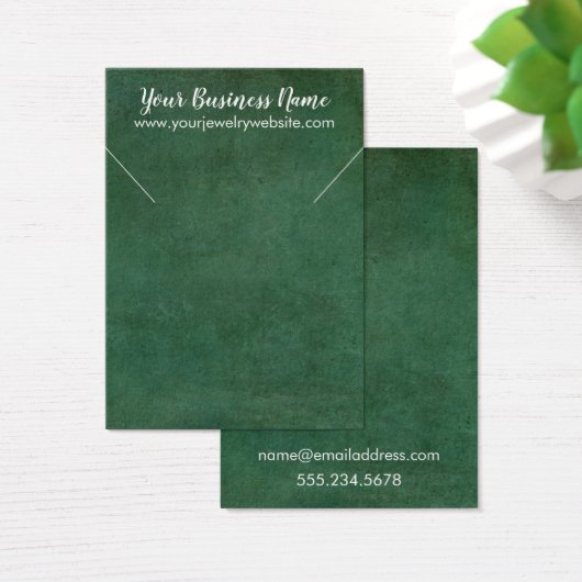 グリーンヴィンテージグランジネックレスホルダー表示カード (デスク)