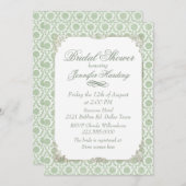 グリーンヴィンテージシャビーブライダルティーパーティー 招待状 (正面/裏面)
