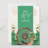 グリーンヴィンテージチャラキンセアニェラウェスタンバラ 招待状 (裏面)