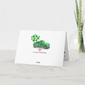 グリーンヴィンテージトラック聖パトリックの日 カード (裏面)