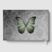 グリーンヴィンテージバタフライダマスコウェディング ゲストブック (裏面)