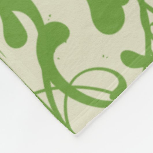 グリーンヴィンテージバナーアイリッシュ賛美ズクローバーハート フリースブランケット (角)