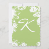 グリーンヴィンテージフローラ素朴カントリーウェディング招待状 招待状 (裏面)