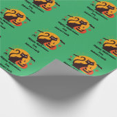 グリーンヴィンテージブラックキャットパーソナライズされたハロウィン ラッピングペーパー (角)