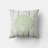 グリーンヴィンテージホタテガイ装飾用クッション クッション (裏面)