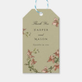 グリーンヴィンテージボタニカルサンキューギフトラベル ギフトタグ (正面)