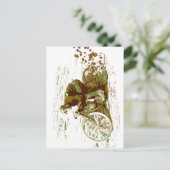 グリーンヴィンテージボードトラックバイク ポストカード (スタンド正面)