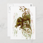 グリーンヴィンテージボードトラックバイク ポストカード (正面/裏面)