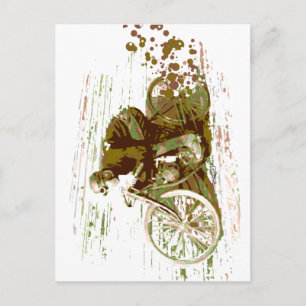 グリーンヴィンテージボードトラックバイク ポストカード