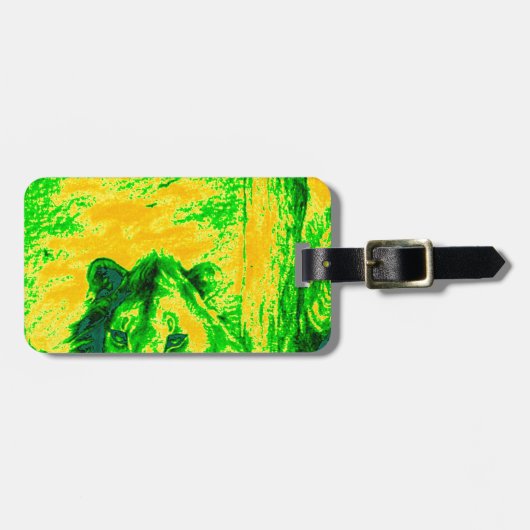 グリーンヴィンテージライオンシムバハクナマタタシムバマララ ラゲッジタグ (正面横)