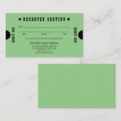 グリーンヴィンテージリザーブドシーティングデンタルアポイントメント 予約カード (正面/裏面)