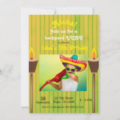 グリーンヴィンテージレトロサマーパーティールアウ(ハワイ式宴会)誕生日 招待状 (正面)