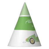 グリーンヴィンテージレースカーの誕生日 パーティーハット (左)