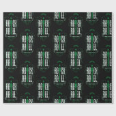 グリーンヴィンテージロックアンドロール ラッピングペーパー (フラット)