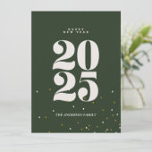 グリーンヴィンテージ植物体フレームメリークリスマスホリ シーズンカード (スタンド正面)