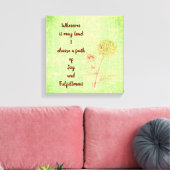 グリーンヴィンテージ花妖精感動的引用文 キャンバスプリント (インサイチュ (リビング))