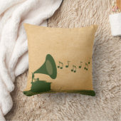 グリーンヴィンテージ蓄音枕 クッション (ブランケット)